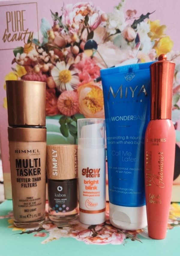 Maskary Volume Glamour Lift & Stretch marki Bourjois, MIYA COSMETICS myWONDERBALM Call Me Later, STARS FROM THE STARS Glow Stars, KABOS - Lakier do paznokci Simply, Rimmel Multi Tasker Better Than Filters