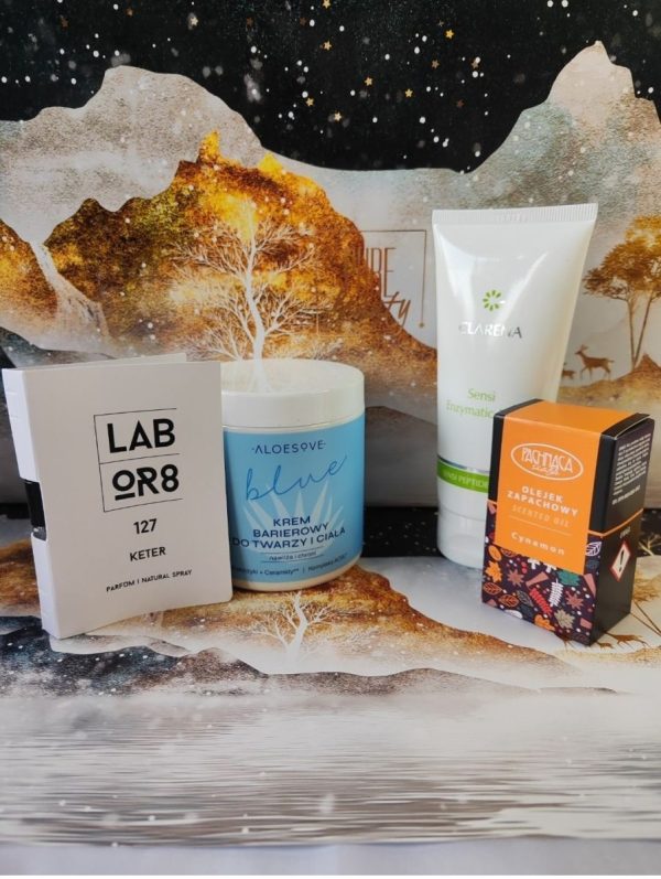 Pachnąca Szafa Olejek Zapachowy Cynamon, ALOESOVE Blue Krem Barierowy do Twarzy i Ciała, Clarena Sensi Enzymatic Peel, Labor8 Parfum