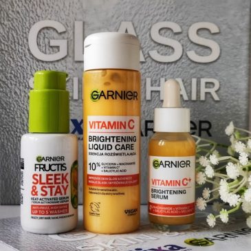 Garnier Vitamin C Serum na przebarwienia 4%, Garnier Vitamin C Rozświetlająca Esencja, Serum do włosów SLEEK & STAY
