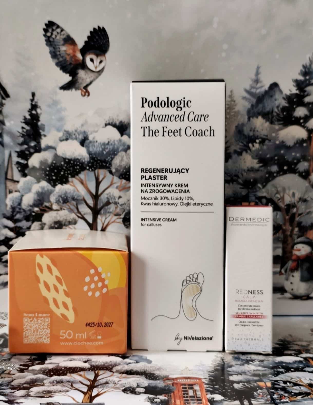 PODOLOGIC by NIVELAZIONE – Krem 30% mocznika: Ekspresowe zmiękczanie, DERMEDIC – Redness Krem-koncentrat: Ratunek dla skóry naczyniowej, PURE BY CLOCHEE – Mezzo Mask z mikroigłami: Domowa mezoterapia