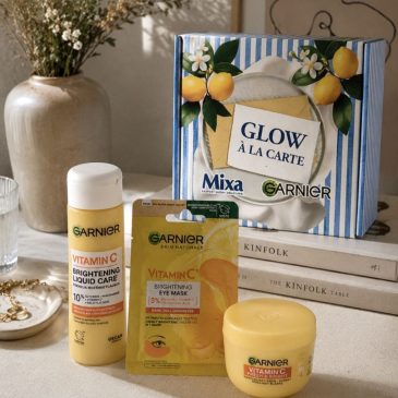 Zawartosc pudelka kosmetycznego Pure Beauty Glow A La Carte Garnier Mixa"