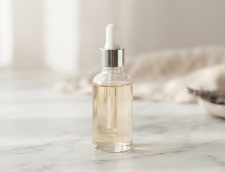 Szklana buteleczka z pipetą i serum do pielęgnacji twarzy